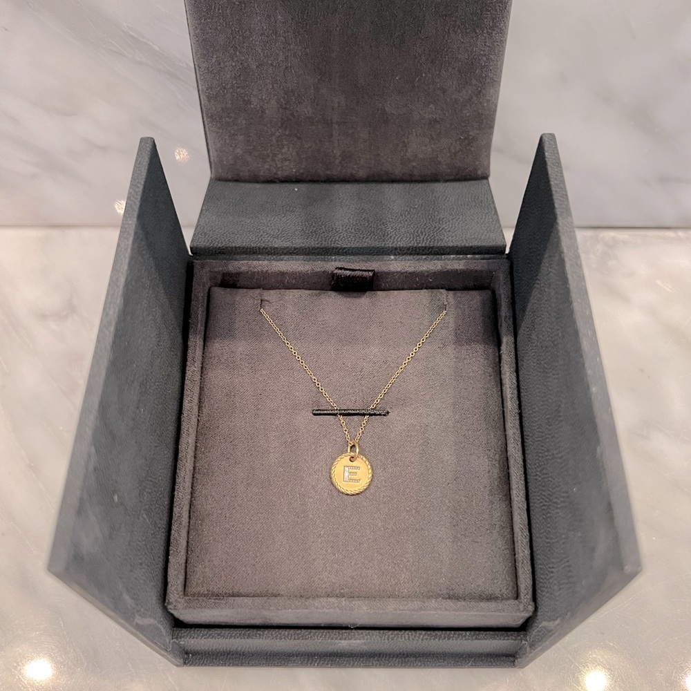 *SOLD* David Yurman E Initial Charm Necklace